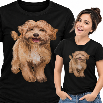 KOSZULKA DAMSKA ZWIERZĘTA  BOSTON CAVAPOO